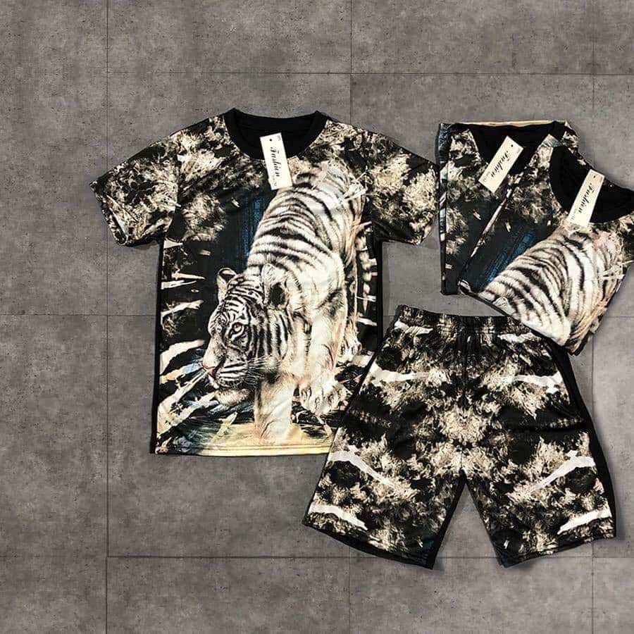 Bộ Thun Nam 3D Hổ Chất Thun Cotton Co Dãn 4 Chiều (hàng như hình)