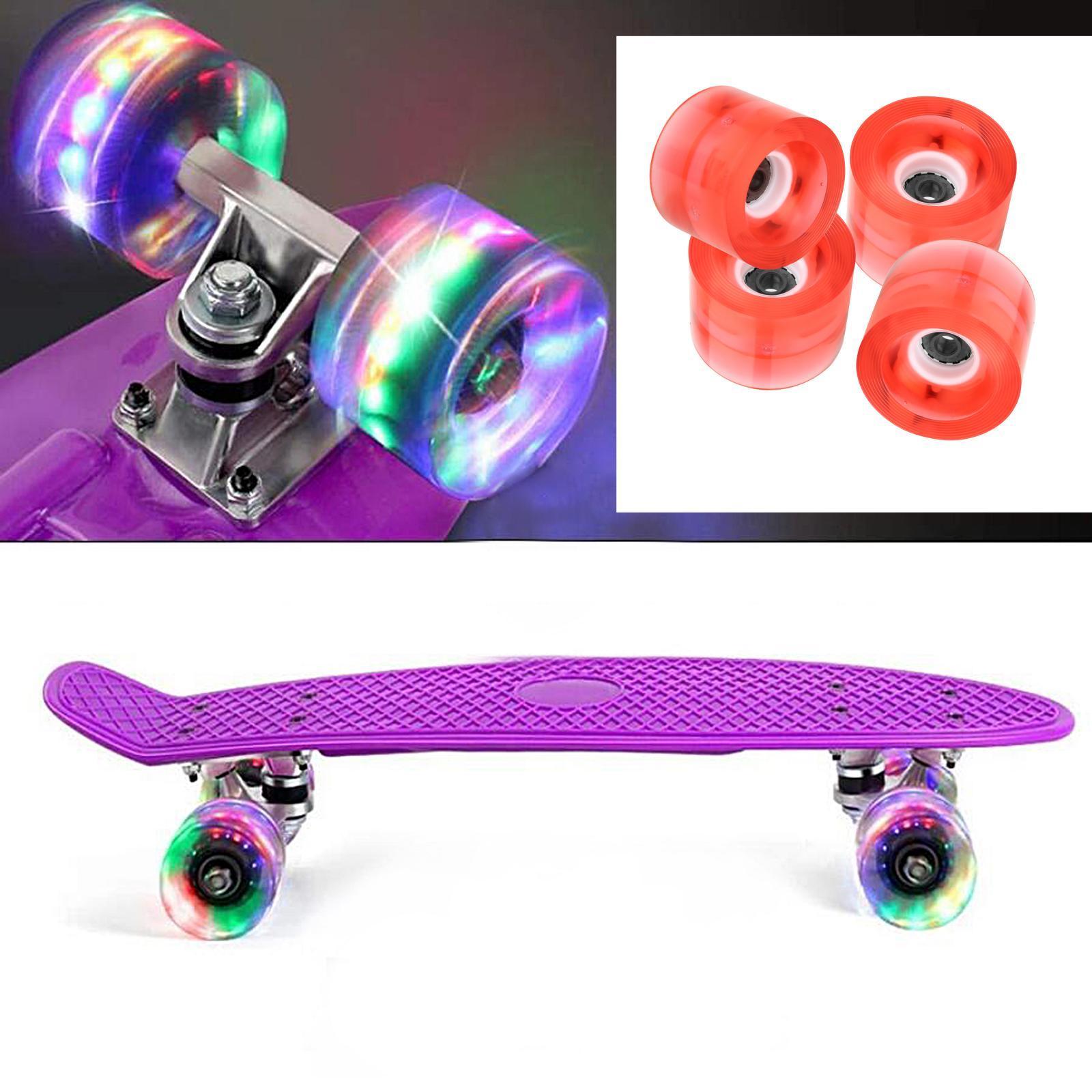 4Pack Light up Skateboard Wheels Longboard Repair Maintenance Wheel Red