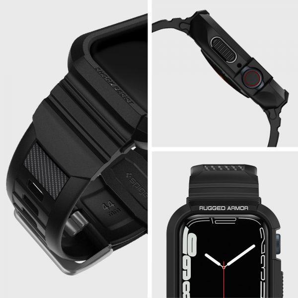 Ốp kèm dây SPIGEN Rugged Amor dành cho Apple Watch Series (44mm/45mm) Chống trầy xước tăng thêm vẻ đẹp hiện đại Hàng Chính Hãng