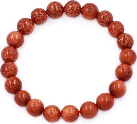 Vòng tay chuỗi hạt đá kim sa nâu 8 ly 21 hạt - hợp mệnh Kim, mệnh Thổ