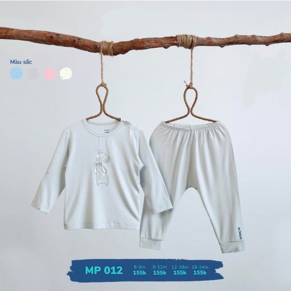 MP - Bộ dài tay sợi tre siêu mềm mát MP - Bộ dài sợi tre điều hòa cho bé trai bé gái