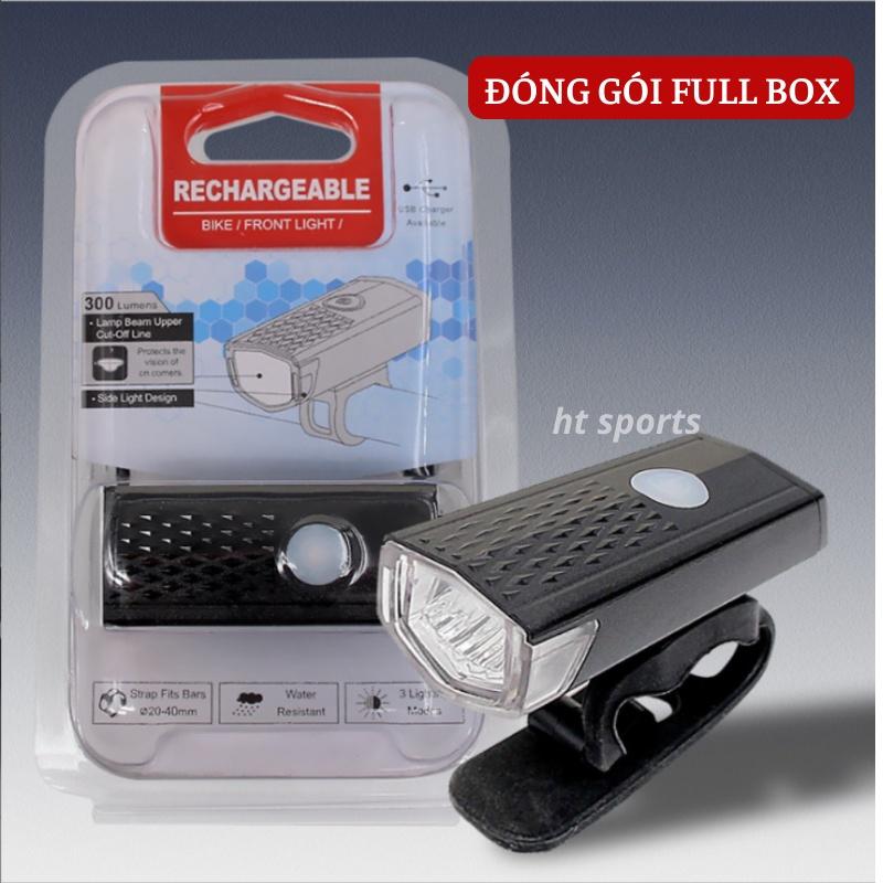 Đèn xe đạp thể thao siêu sáng HT Sports khả năng chống nước tốt, Đèn led nhiều chế độ sạc USB an toàn