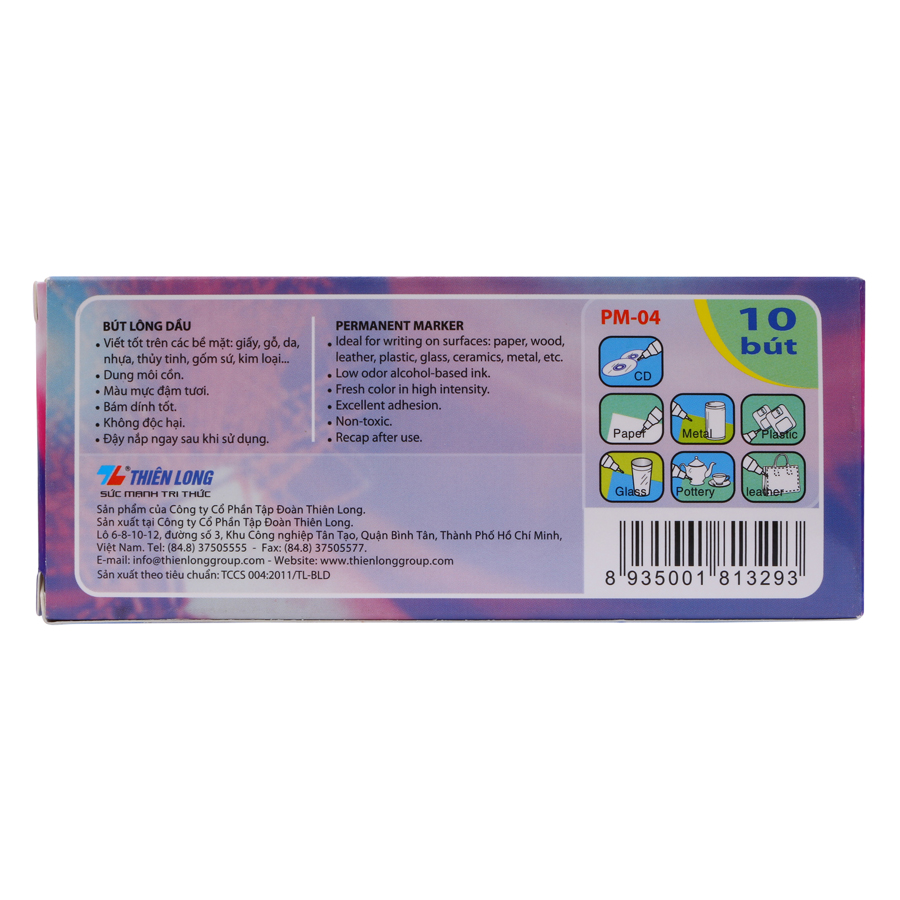 Hộp 10 Bút Lông Dầu Thiên Long - PM04 CeeDee