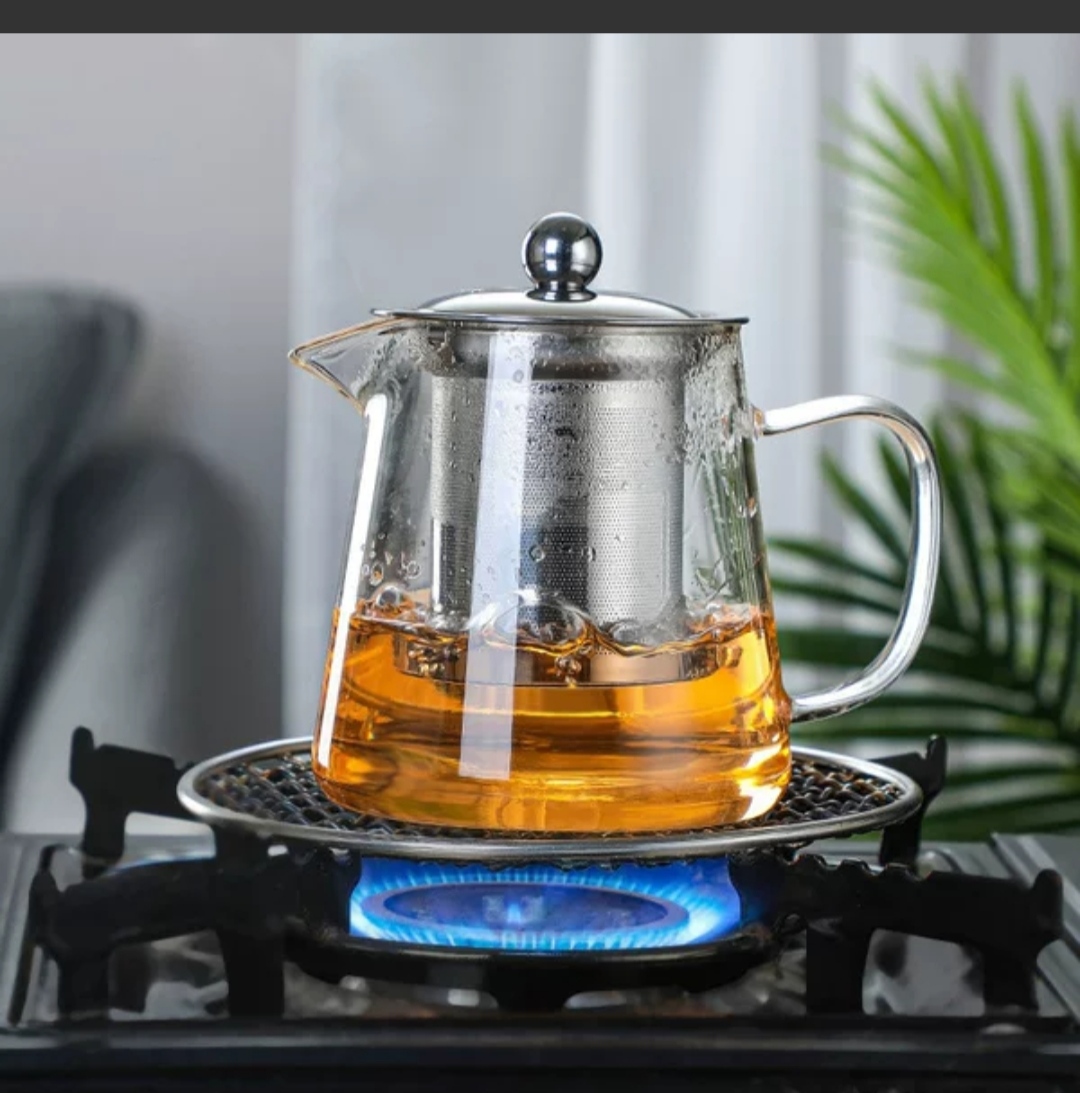 ẤM PHA TRÀ, ĐUN TRÀ THỦY TINH CHỊU NHIỆT CAO CẤP CÓ LÕI LỌC TRÀ VÀ NẮP INOX
