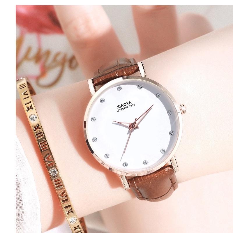 Đồng hồ đeo tay XIAOYA 1315 cao cấp dây da cho nữ