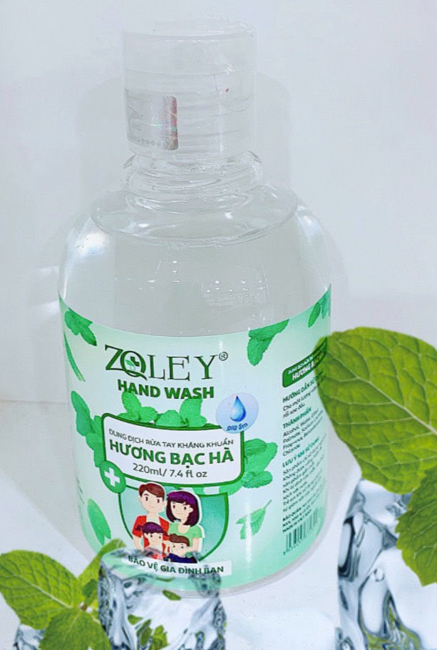 Nước Rửa Tay Khô Zoley 220ml Hương Bạc Hà