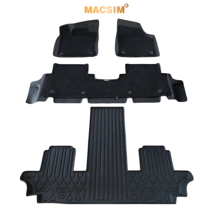 Thảm ô tô(sd1)2 lớp dạng lưới lục giác màu đen cho xe Volkswagen Viloran - bề mặt cao su siêu sạch