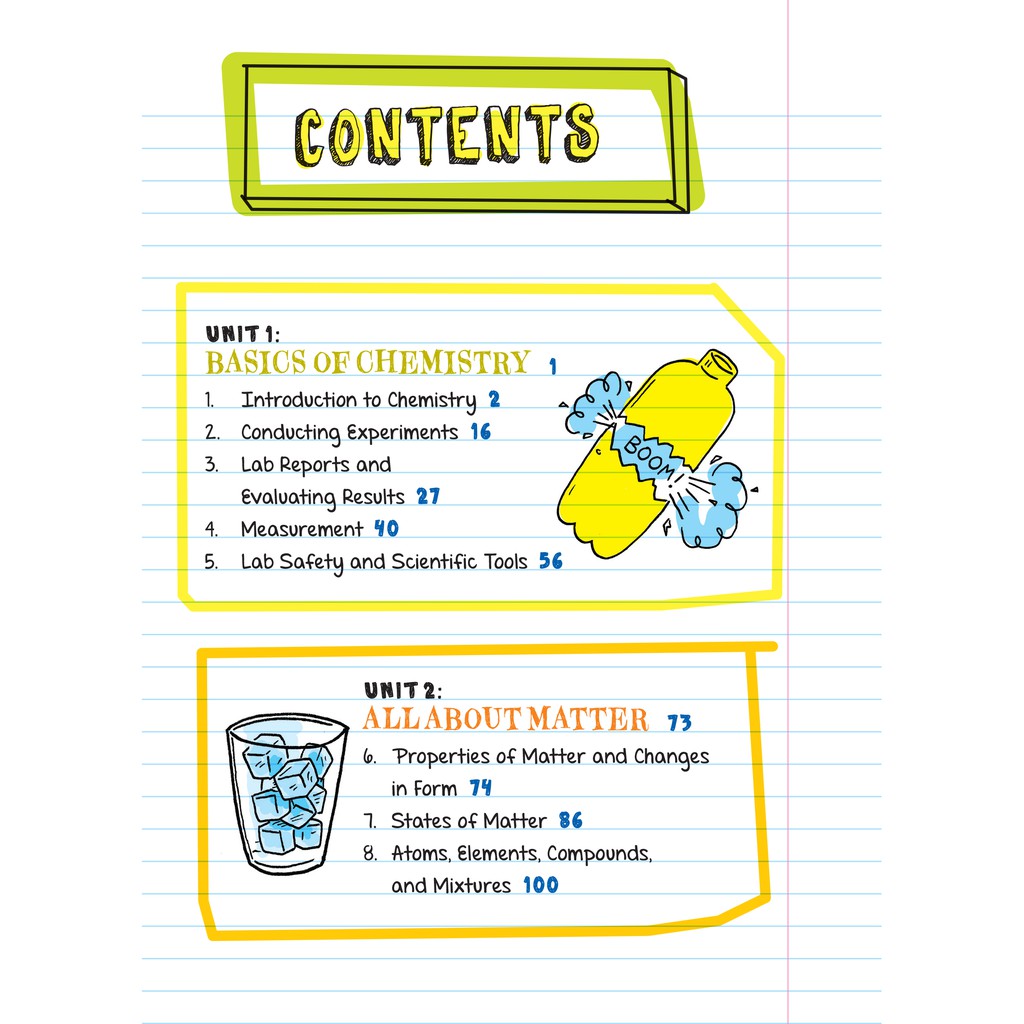 Sách Everything You Need To Ace Chemistry And Geometry Big Fat Notebooks - Tổng Hợp Kiến Thức Hóa Học Và Hình Học Dành Cho Học Sinh Lớp 8 Đến Lớp 12 - Á Châu Books, Bìa Cứng, In Màu