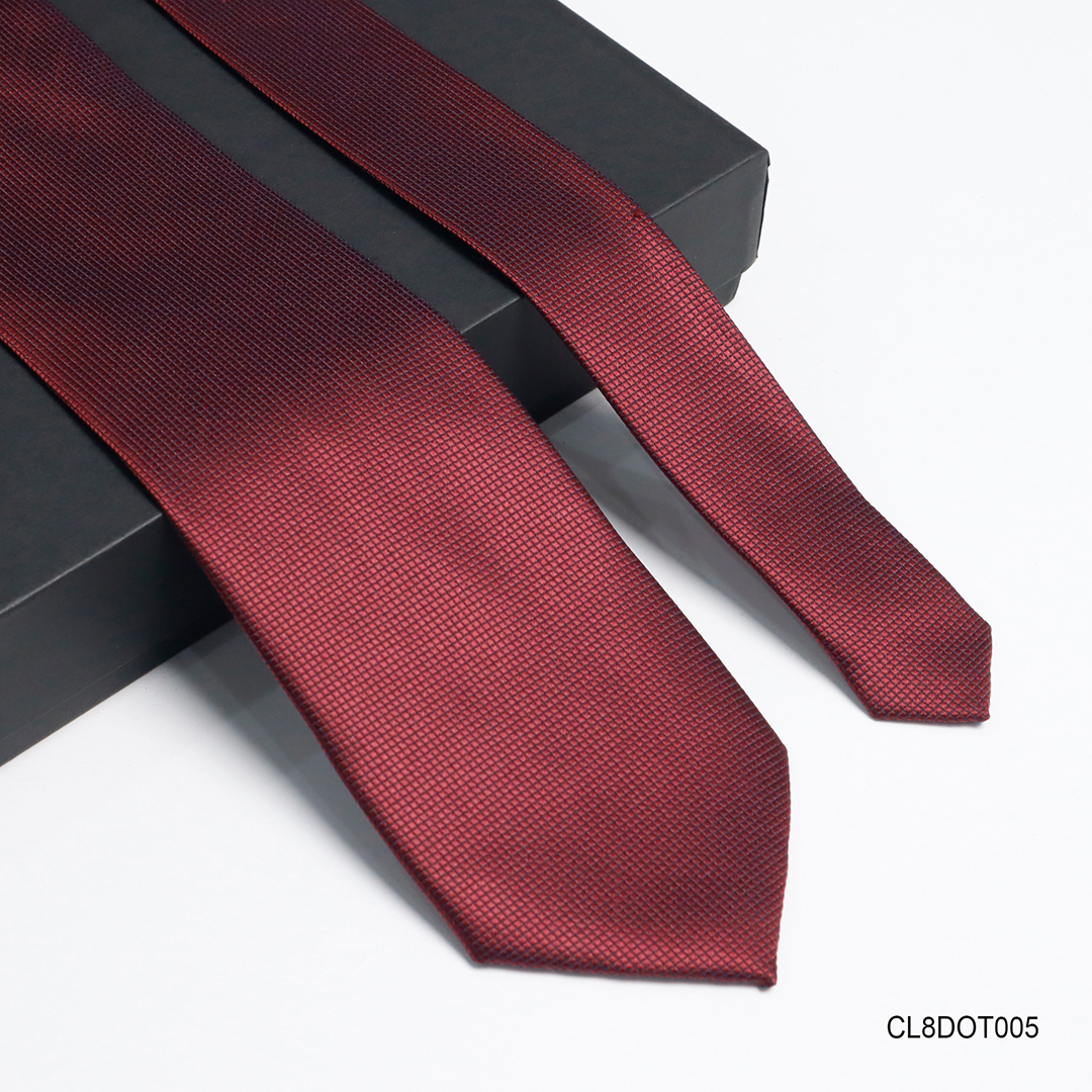 Cà vạt lụa tổng hợp màu đỏ bản lớn - Thomas Nguyen