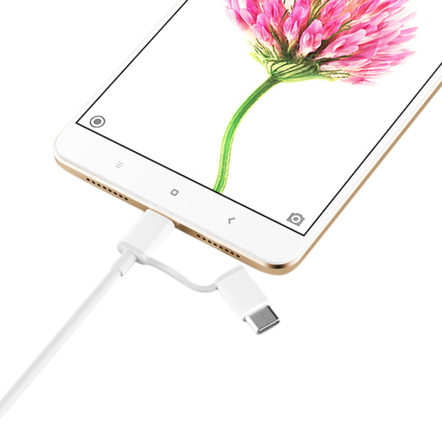 Dây Cáp Sạc Đa Năng 2 Trong 1 USB Type-C / Micro USB Xiaomi (0.3m) - Hàng Chính Hãng