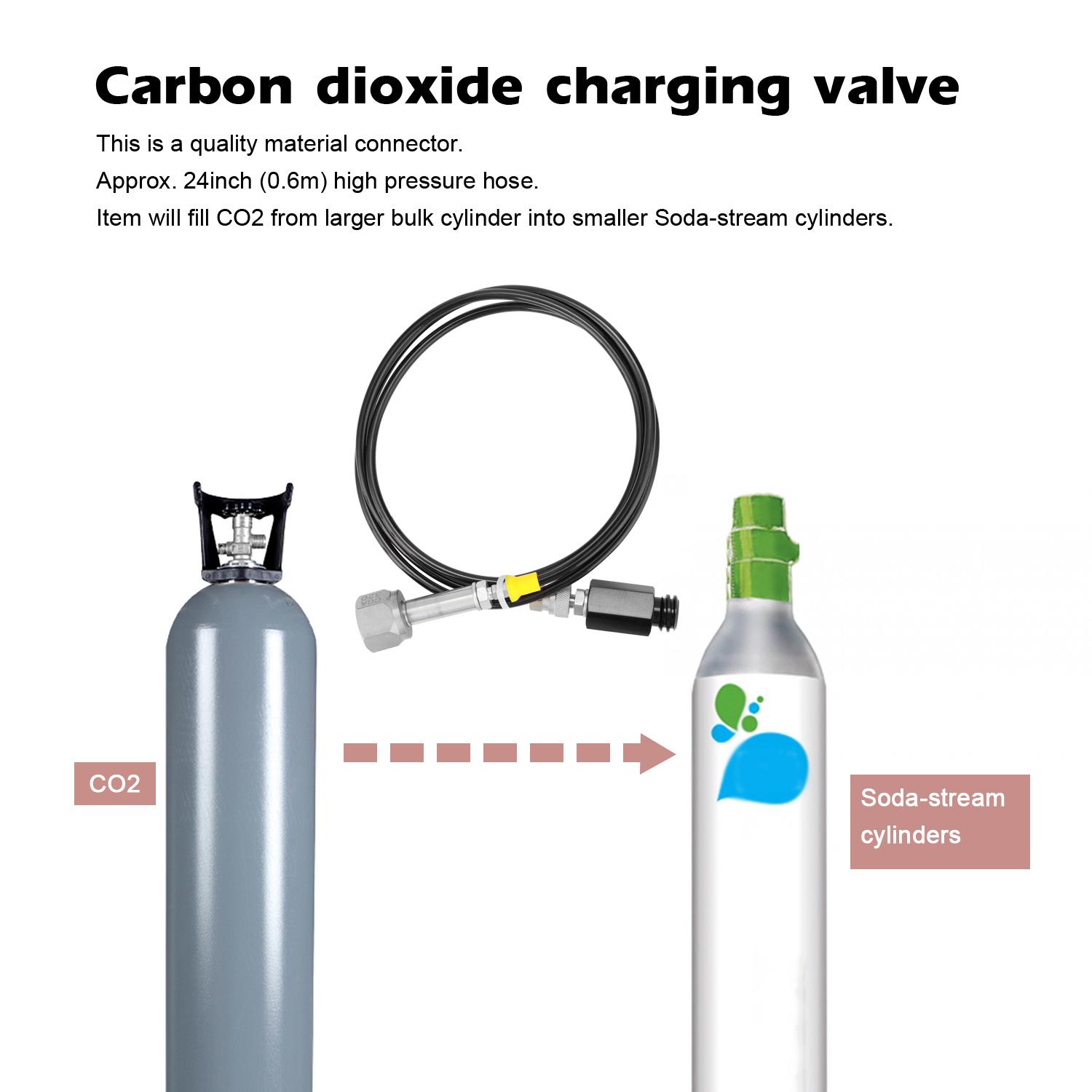 Bộ điều hợp nạp CO2 từ xi lanh lớn hơn vào xi lanh nhỏ hơn với Van thoát khí bằng thép không gỉ