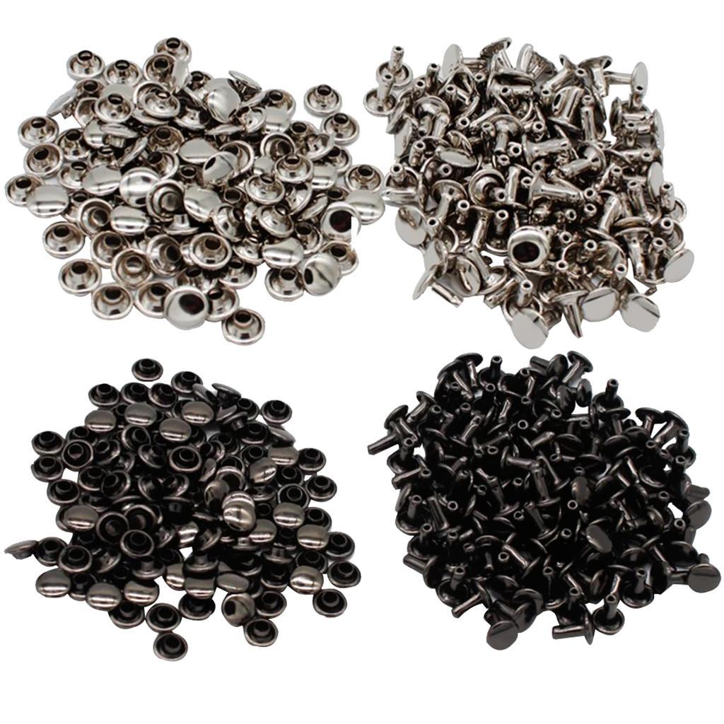 100 Pieces Double Cap Rivet Leather Crafts for Clothes Bag Hat Jacket