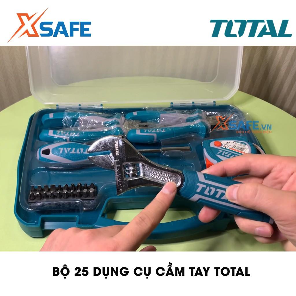 Bộ 25 công cụ dụng cụ cầm tay TOTAL THKTHP90256 phù hợp cho kỹ thuật, công trình, dân dụng