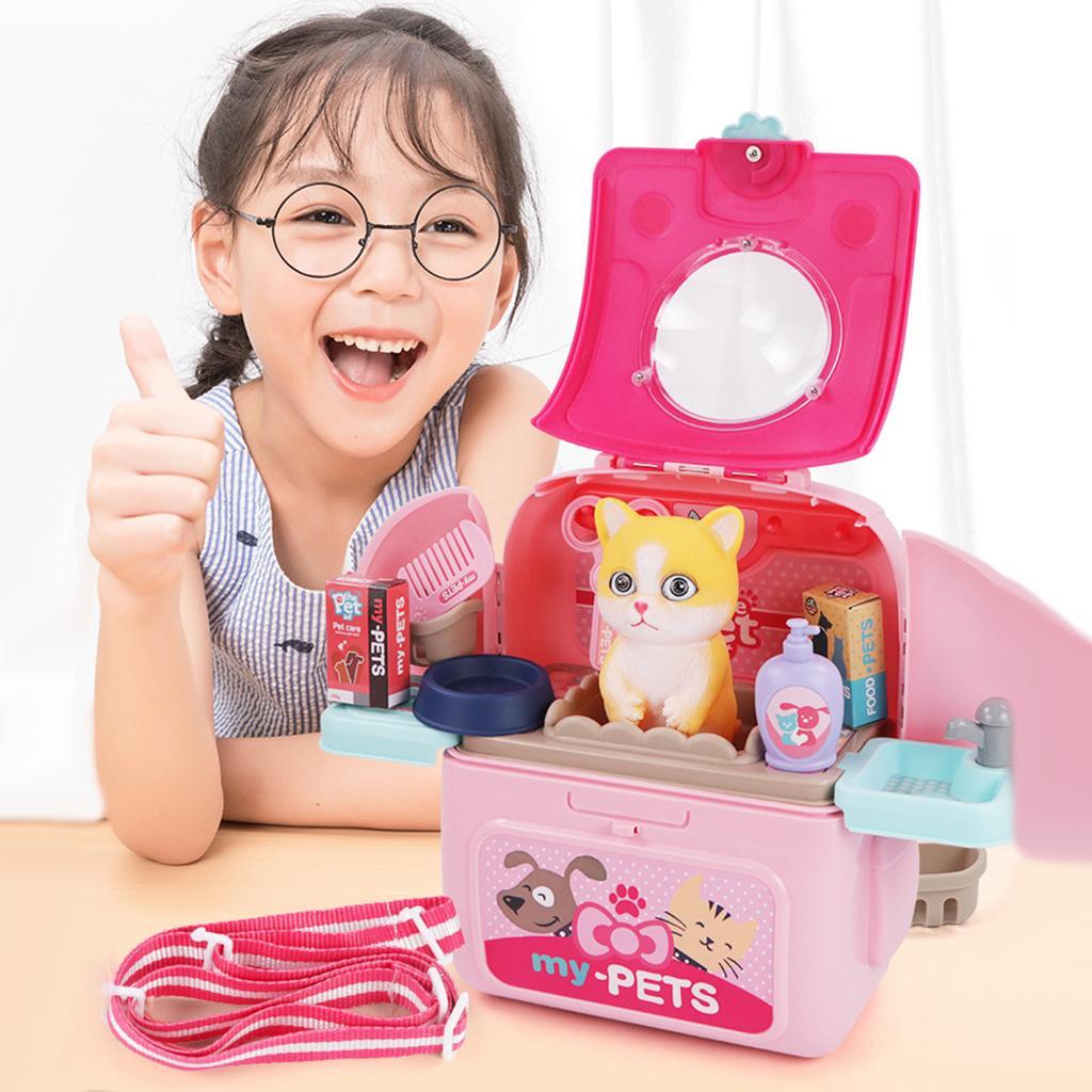 Pretend Play Backpack Role Play Toy Children School Games Gift