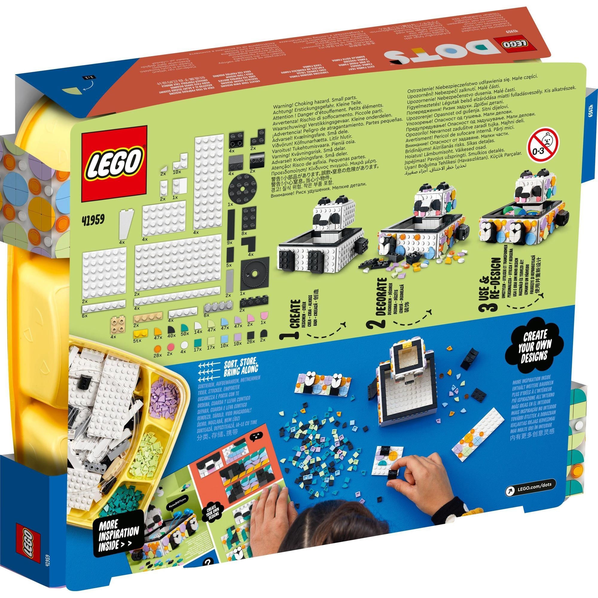 LEGO DOTS 41959 Khay đựng bút gấu Panda dễ thương (517 chi tiết)