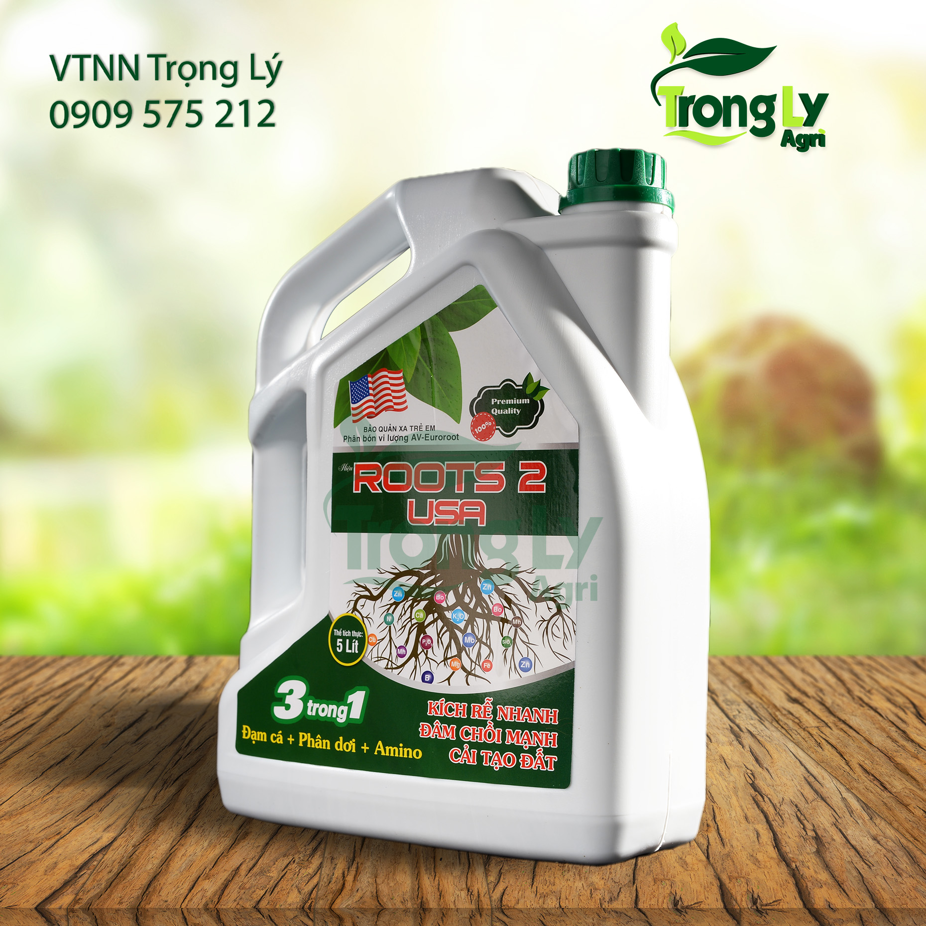 ROOTS 2 USA - 3 TRONG 1 - Bén rễ cực nhanh – Kích rễ cực mạnh, Dày lá, xanh cây, mập đọt