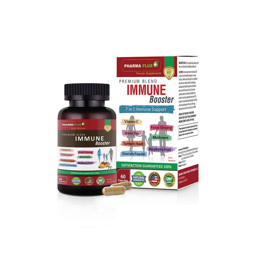 Viên Tăng Đề Kháng | Pharma Plus Immune Booster - Chính Hãng | Tăng Cường Miễn Dịch - Lọ 60 viên