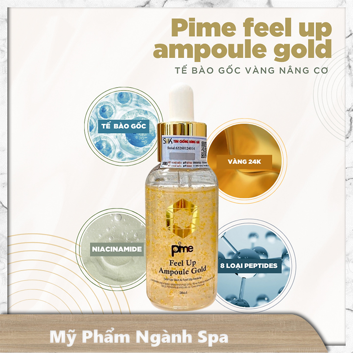TẾ BÀO GỐC VÀNG TRẺ HÓA NÂNG CƠ PIME FEEL UP AMPOULE GOLD 50ML