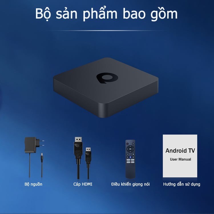 Smart box android tv Q mới có điều khiển giọng nói tiếng việt hỗ trợ bluetooth Wifi băng tần kép cài sẵn chương trình tivi và xem phim HD miễn phí vĩnh viễn - Hàng nhập khẩu