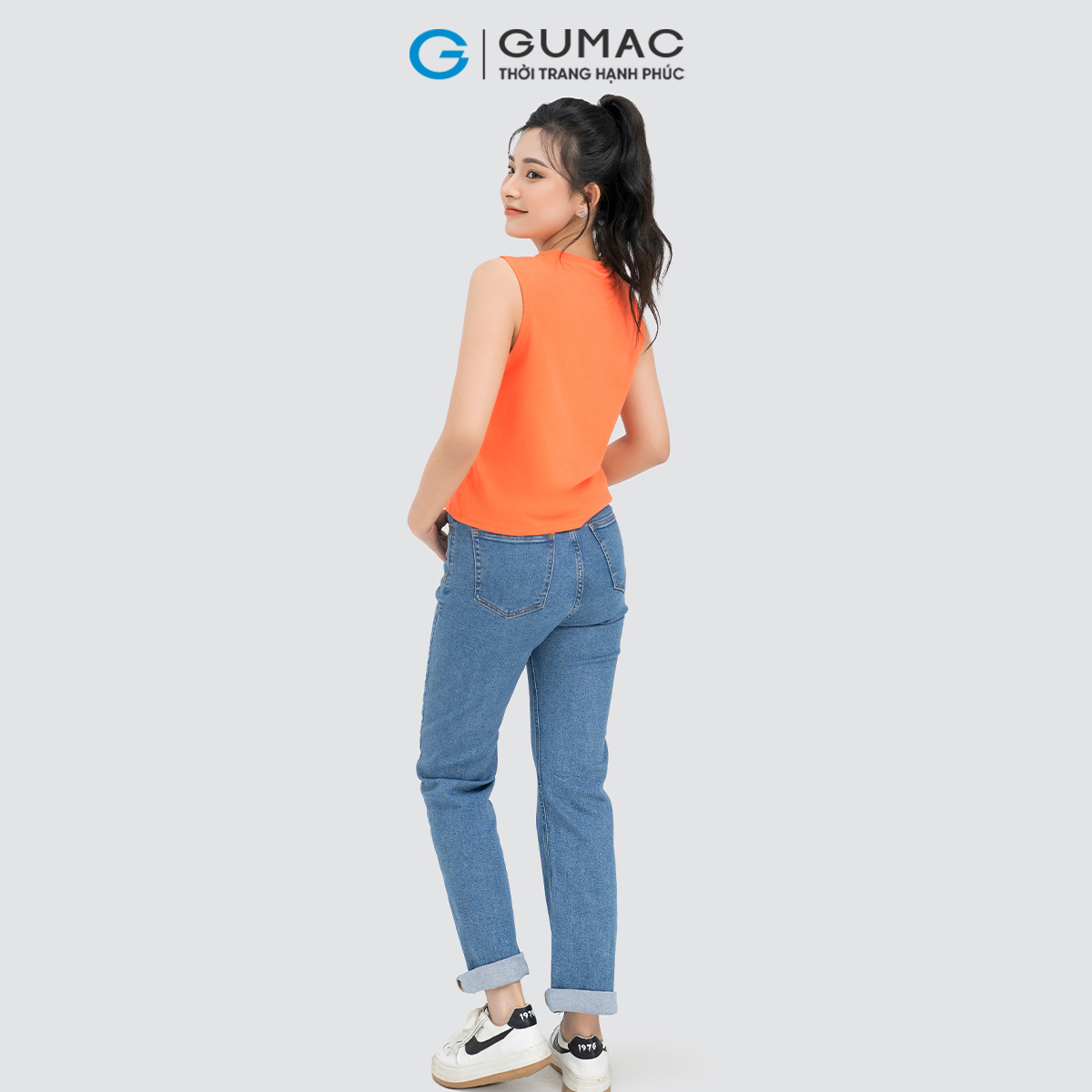 Quần jeans nữ ống đứng tôn dáng trẻ trung năng động thời trang Gumac QJD04051