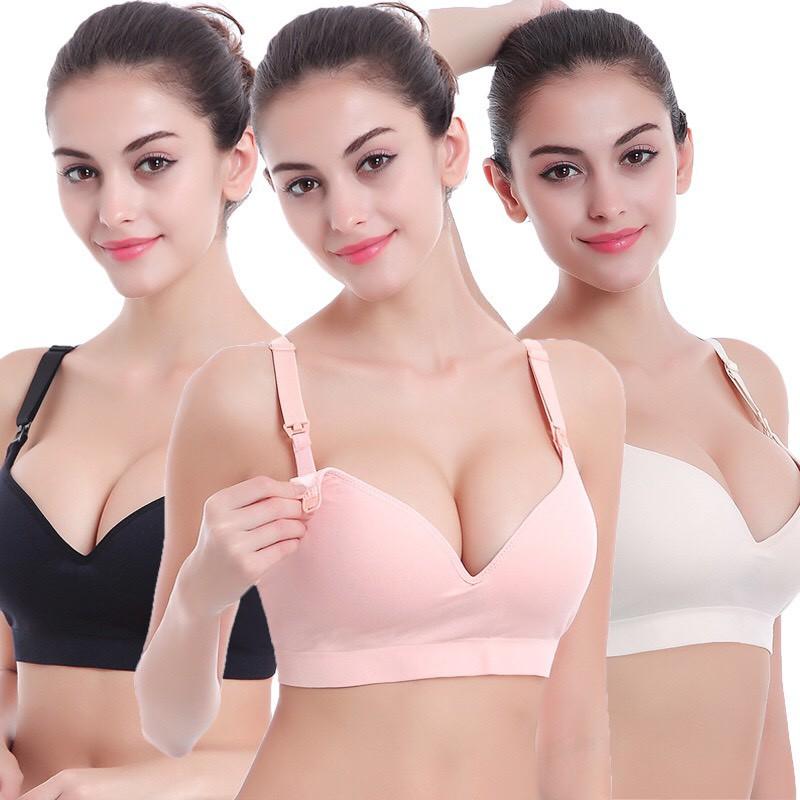 Áo lót cho con bú, Áo ngực cho con bú, áo lót bầu nâng đỡ ngực chống chảy xệ tốt, chất cotton mặc thoải mái ACB32