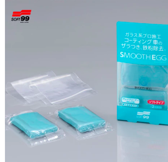 Đất sét tẩy bụi sơn, làm sạch xe ô tô Soft99 Smooth Egg Clay Bar W-513 100g - 2 cái/gói