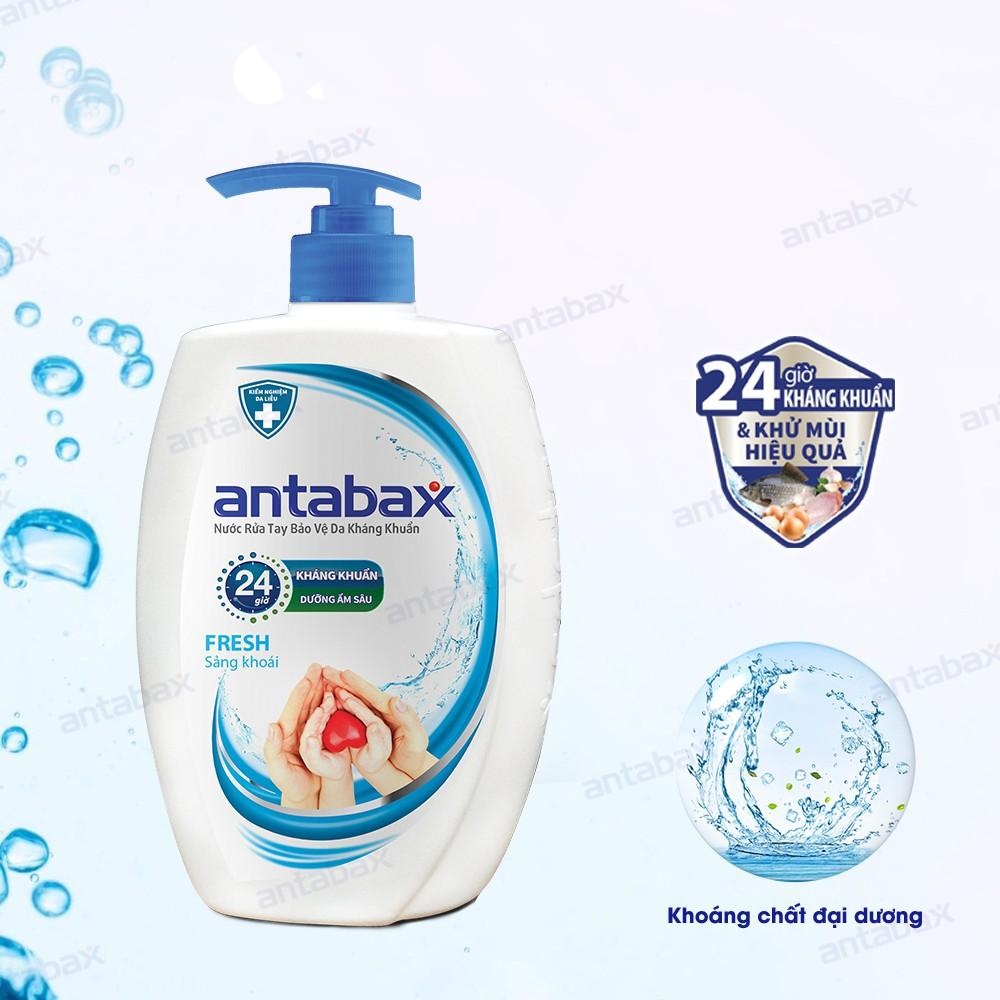 Nước Rửa Tay Bảo Vệ Da Kháng Khuẩn Antabax Fresh Sảng Khoái 250ml