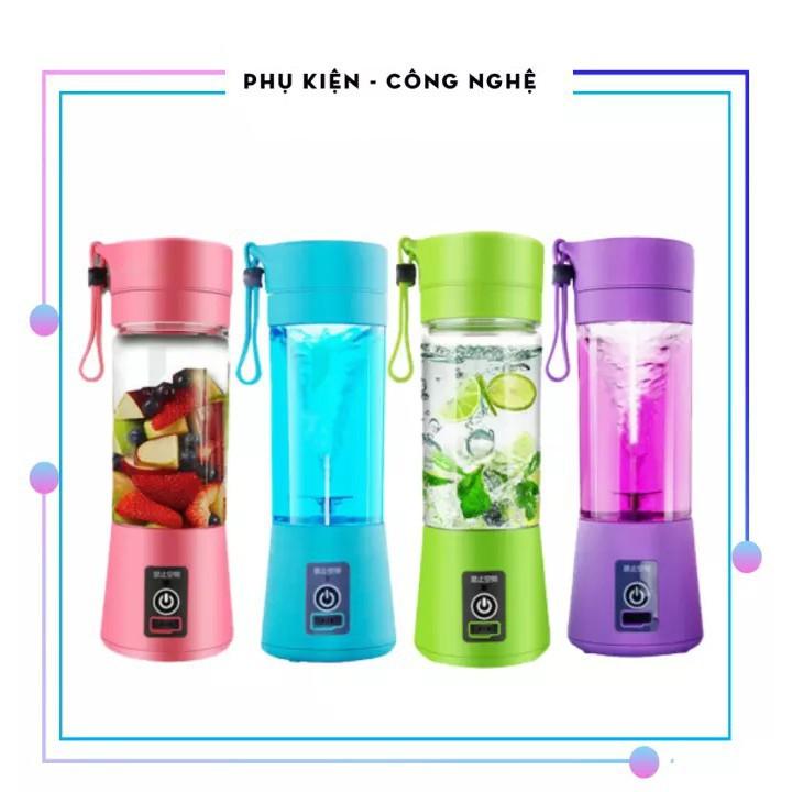 Máy Xay Sinh Tố Đa Năng Mini Sạc Pin Tích Điện Cầm Tay Hm 6 Lưỡi Kép, Siêu Mạnh, Siêu Tiện Dụng