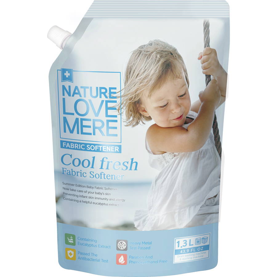 Nước Xả Dịu Nhẹ Cho Bé Nature Love Mere Cool Fresh Túi 1.3L