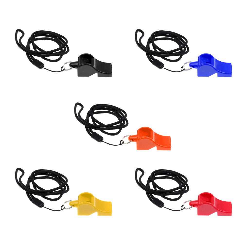 Durable Plastic Emergency Survival Whistle with Lanyard for Marine Boat Kayaking Safety Outdoor Sports Camping Hiking