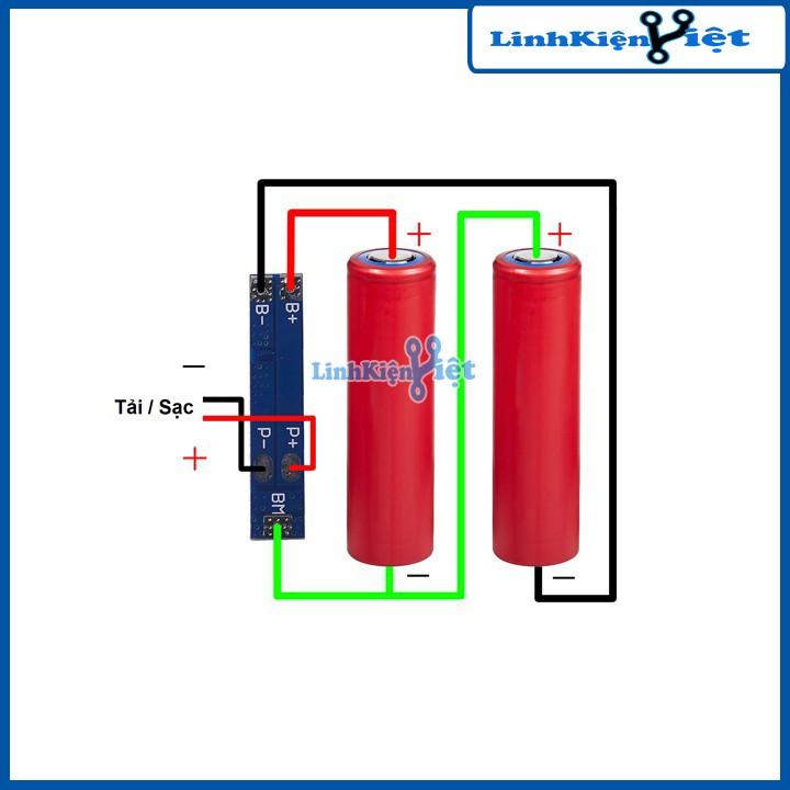 Module Bảo Vệ Pin Lithium 2 Cell 7.4V Dòng Xả 7A