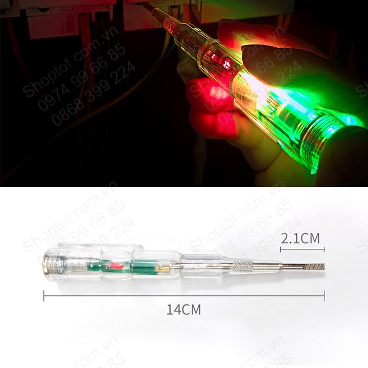 Bút thử điện thông minh thế hệ mới, loại 2 đèn LED và có âm thanh cảnh báo, kiểm tra dây điện đứt ngầm, đo thông mạch
