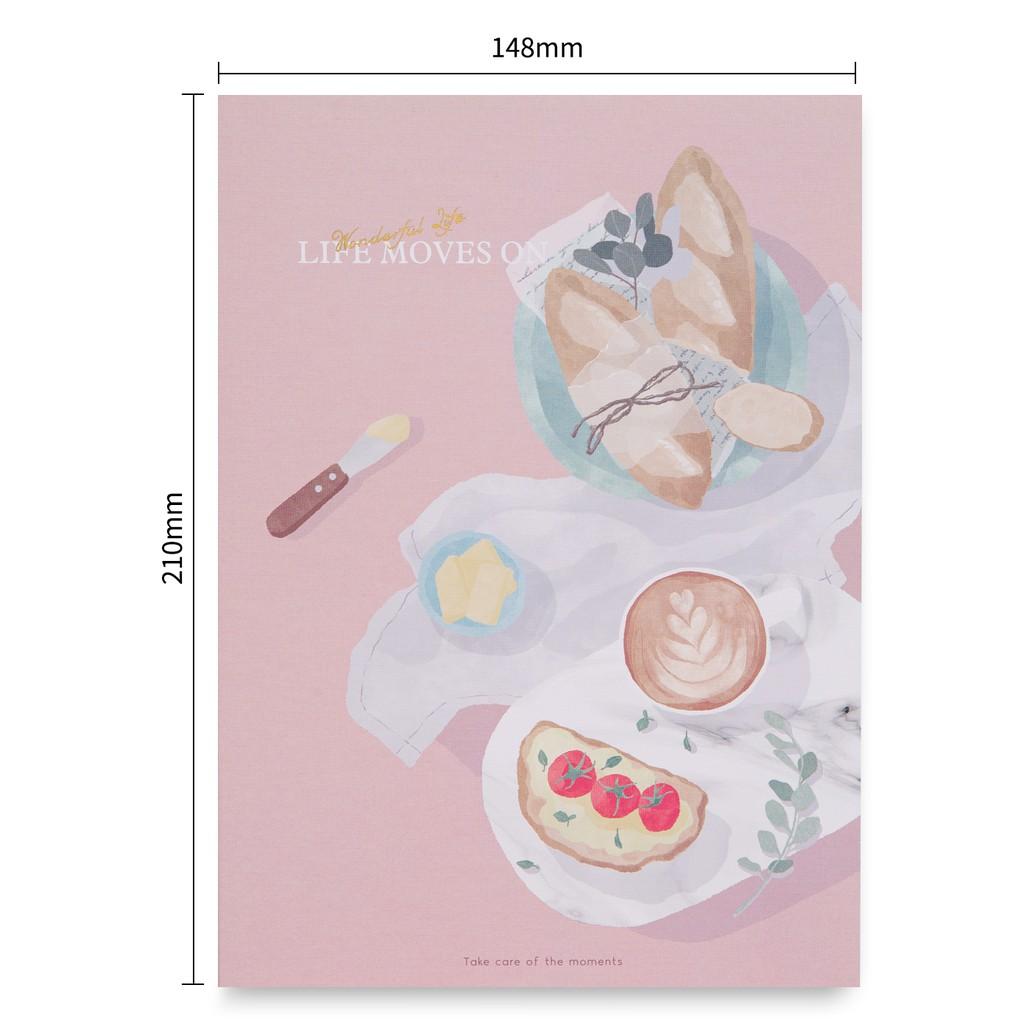 Sổ tay ghi chép khâu gáy hình tách trà 60 trang Deli - 1 quyển - Size A5 nhiều màu - Phù hợp làm sổ kế hoach planner, viết nhật kí, sử dụng như tập vở học sinh - FA560-N05