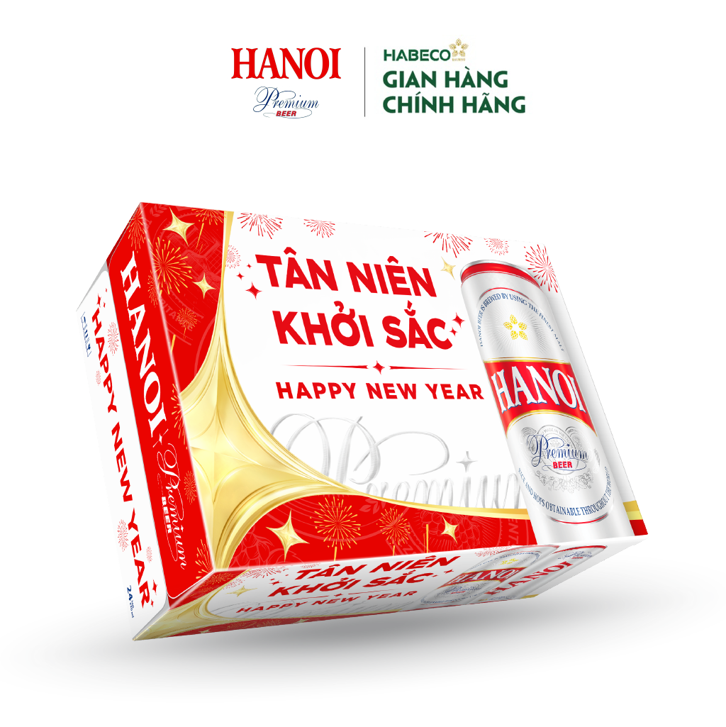 Bia Hanoi Premium phiên bản Tết - Thùng 24 lon 330ml