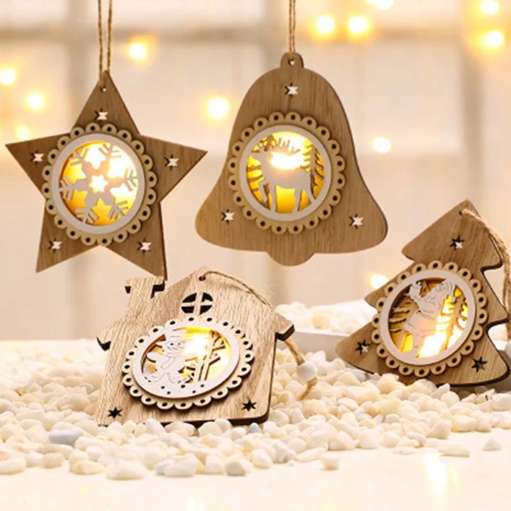 Mặt Dây Giáng Sinh Trang Trí Cây Thông Giáng Sinh Bằng Gỗ Xinh Xắn