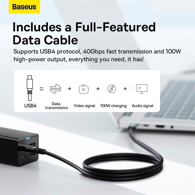 Bộ Sạc Nhanh Kiêm Hub Mở Rộng Đa Năng 2 in 1 công suất 67W Baseus GaN5 Pro Desktop Fast Charger 1U+2C+HDMI (CCGAN67-HDS)- Hàng chính hãng