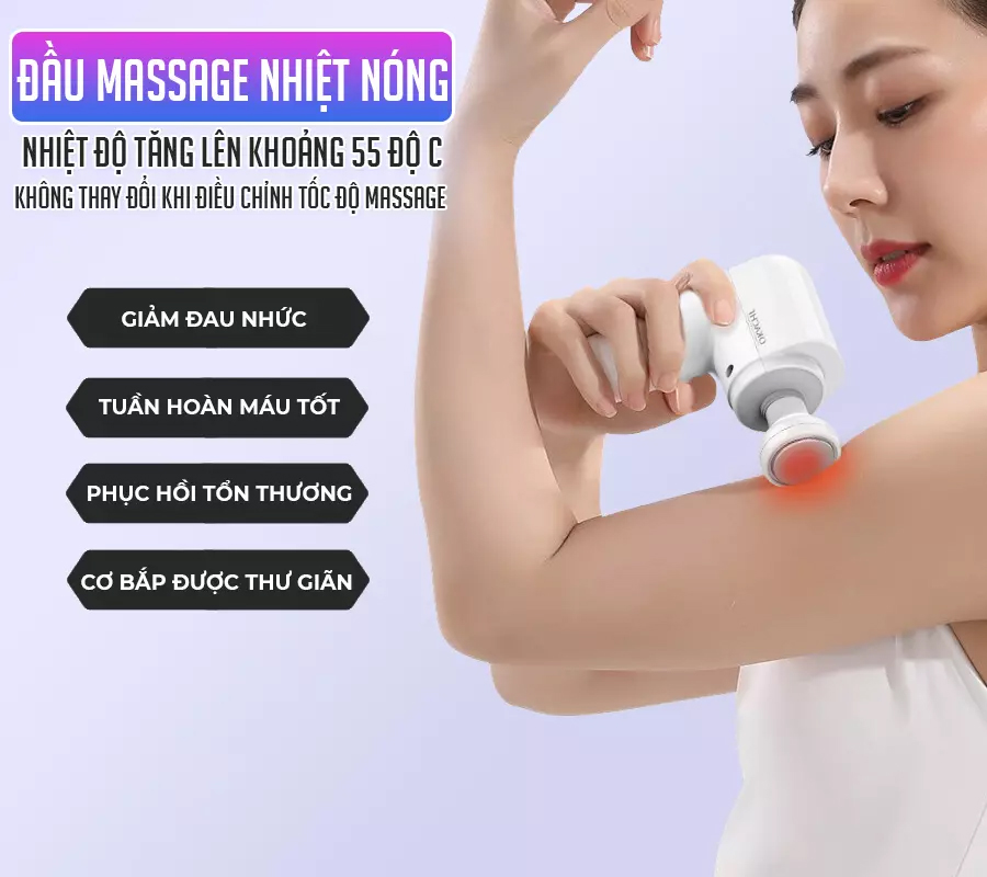 Súng Massage Có Đầu Nóng Okachi JP-G3 Màu Đen