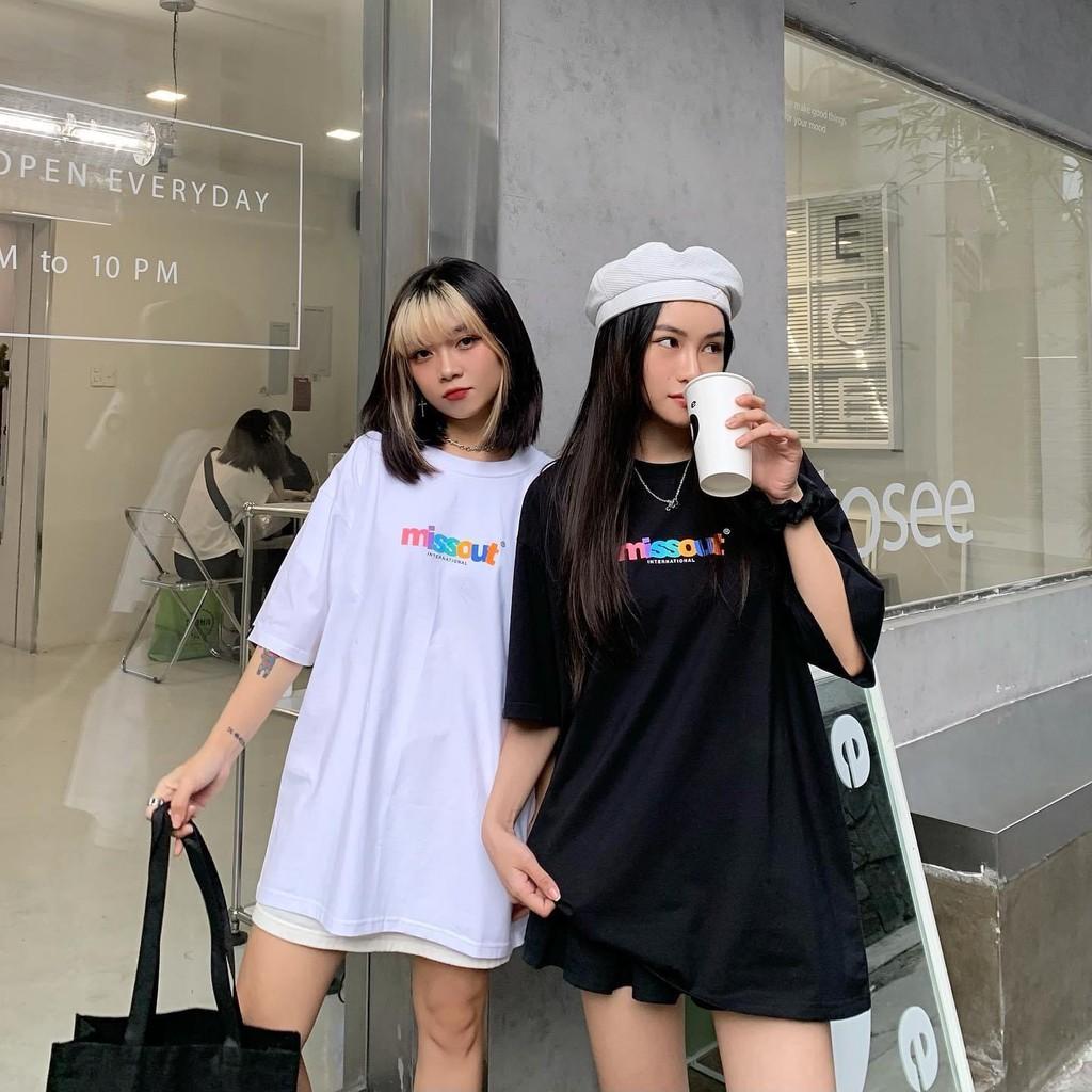 Áo thun COLORFUL TEE - Áo thun unisex form rộng tay lỡ MISSOUT chữ cầu vồng || Hany Shop