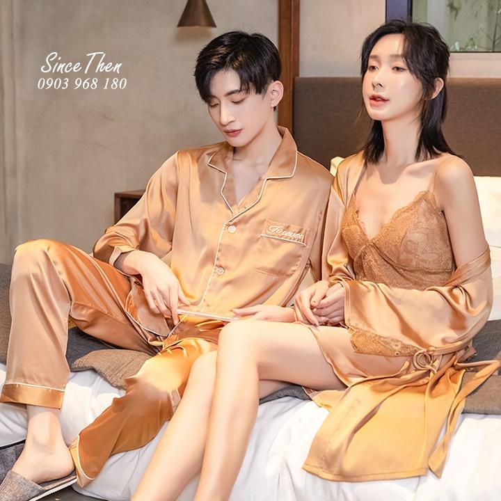 Đồ ngủ đôi nam nữ màu vàng đồng cao cấp, Pyjama nam nữ mặc nhà - Since Then