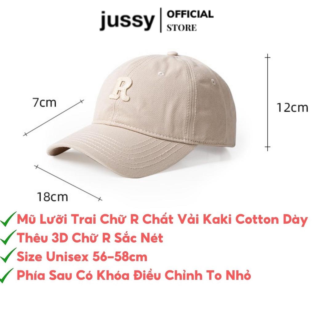 Mũ Lưỡi Trai Chữ R Jussy Fashion Nón Kết Nam Nữ Chất Vải Kaki Cotton Form Mềm Phong Cách Nón Lưỡi Trai Unisex