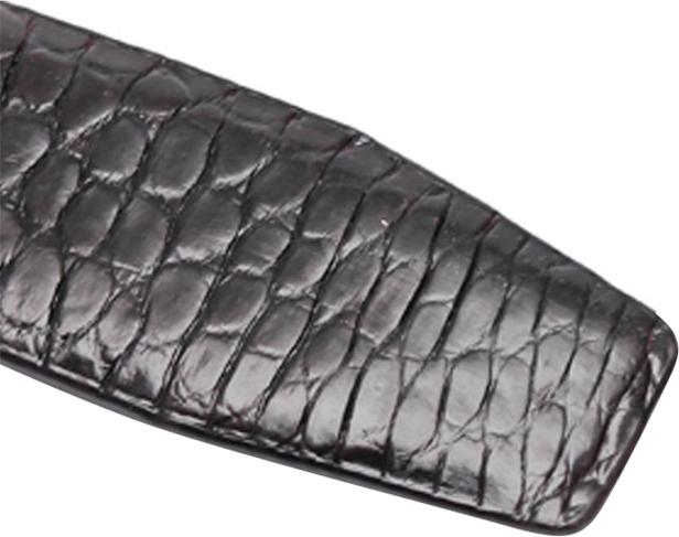 Thắt Lưng Nam Da Cá Sấu Gai Đuôi Huy Hoàng HT4210 (120 x 3.5 cm) - Đen