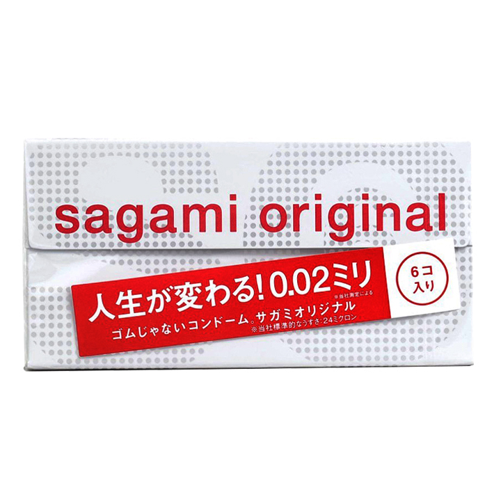 Bao cao Su Sagami Original Siêu Mỏng 0,02 mm Hộp 6 Chiếc Nhật Bản
