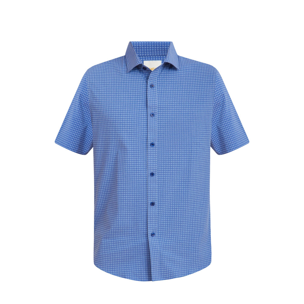 N&amp;M CLUB Áo sơ mi vải Bamboo in họa tiết Nam tay ngắn Slim Fit 2105047