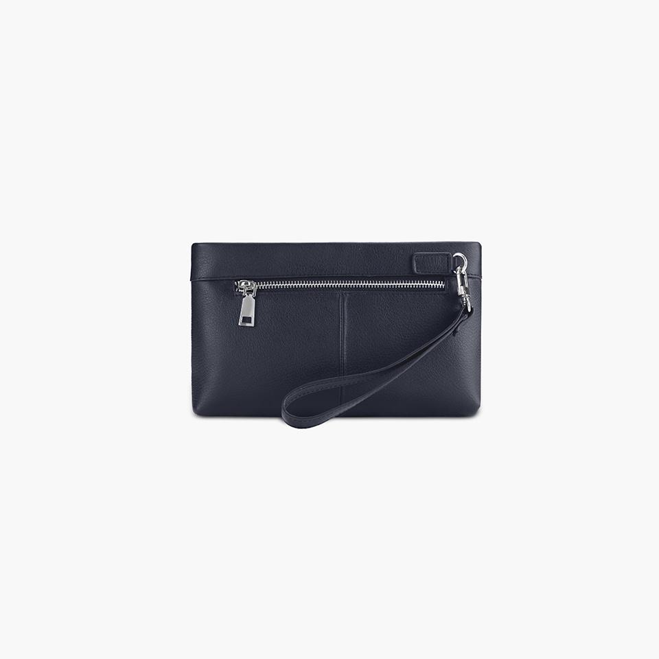 Clutch Da Chính Hãng Ví Cầm Tay Nam GENCE HT17 Da Bò Cao Cấp Màu Xanh Navy