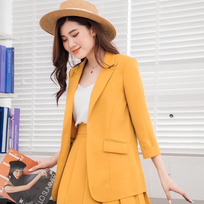 Hình ảnh Áo khoác blazer, áo vest nữ kiểu Hàn Quốc tay lỡ, chất vải đẹp, nhiều màu - Thời trang công sở WFstudios