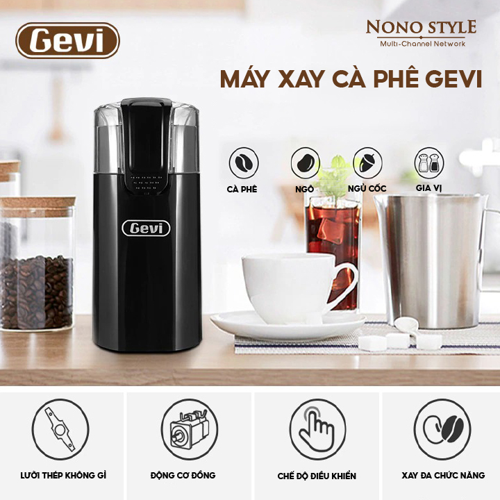 Máy Xay Cà Phê Cầm Tay GEVI GECGI140-B (50Gr- 150W) - Hàng Chính Hãng