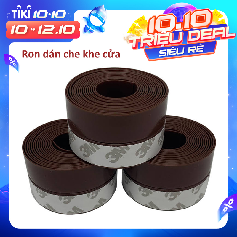 Combo 3 Cuộn Ron Dán Che Khe Cửa , Chân Cửa Cao Cấp Ngăn Bụi , Chống Ồn , Chống Côn Trùng Và Chống Thoát Nhiệt Điều Hòa - Hàng Chính Hãng Cuộn 2M - Nâu - 45 Mm