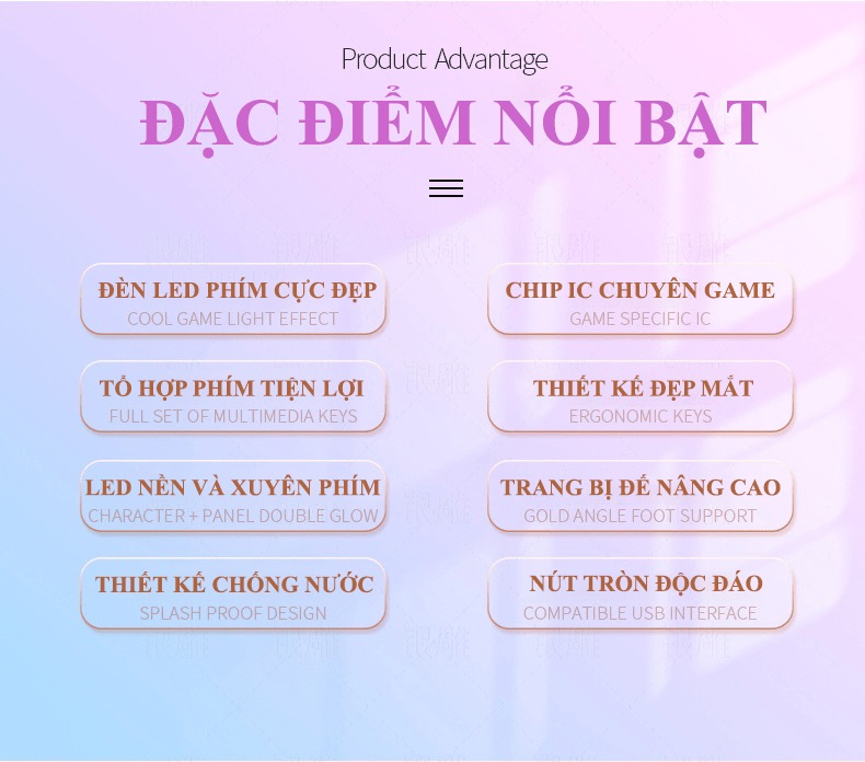 Bàn phím YINDIAO K600 giả cơ nút tròn nhiều màu sắc và có đèn led xuyên phím chuyên game - HÀNG CHÍNH HÃNG