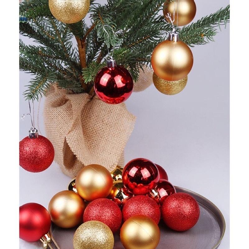 Set 6 Trái Châu 4cm Treo Trang Trí Cây Thông Noel, Nhiều Màu Lấp Lánh