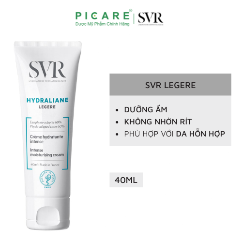 Kem Dưỡng Ẩm Dành Cho Mặt Và Cổ SVR Hydraliane Légère Tuýp 40ml - HLE